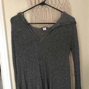 UO Hooded V-Neck Sweater